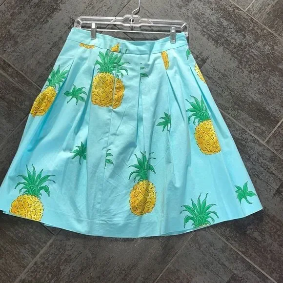 Talbots Skirt Turquoise blue Pineapple Skirt - Picture 1 of 8